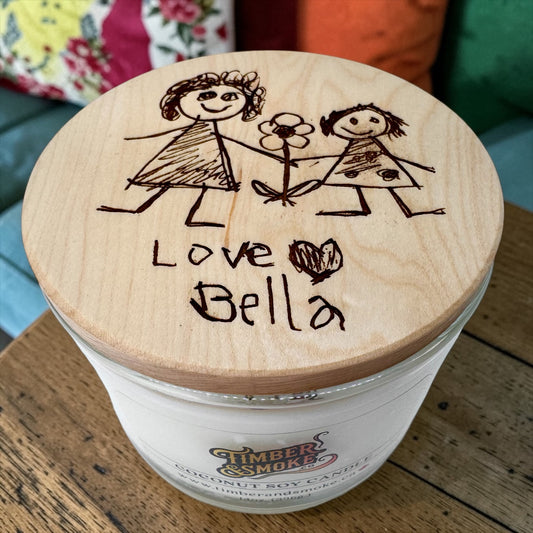 Happy Mother's Day from the Kids — Custom Drawing Candle
