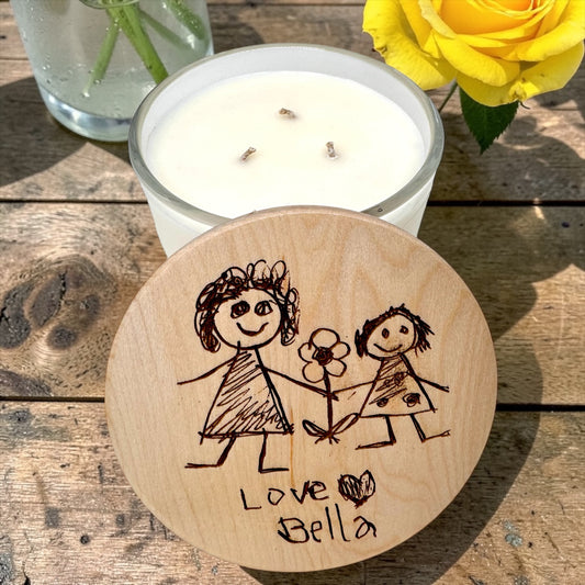 Happy Mother's Day from the Kids — Custom Drawing Candle