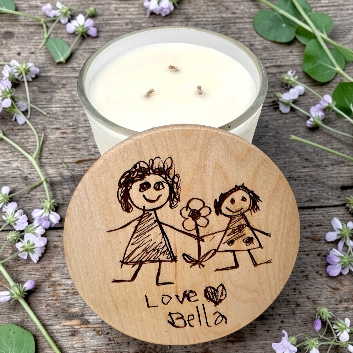 Happy Mother's Day from the Kids — Custom Drawing Candle