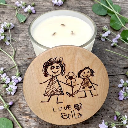 Happy Mother's Day from the Kids — Custom Drawing Candle