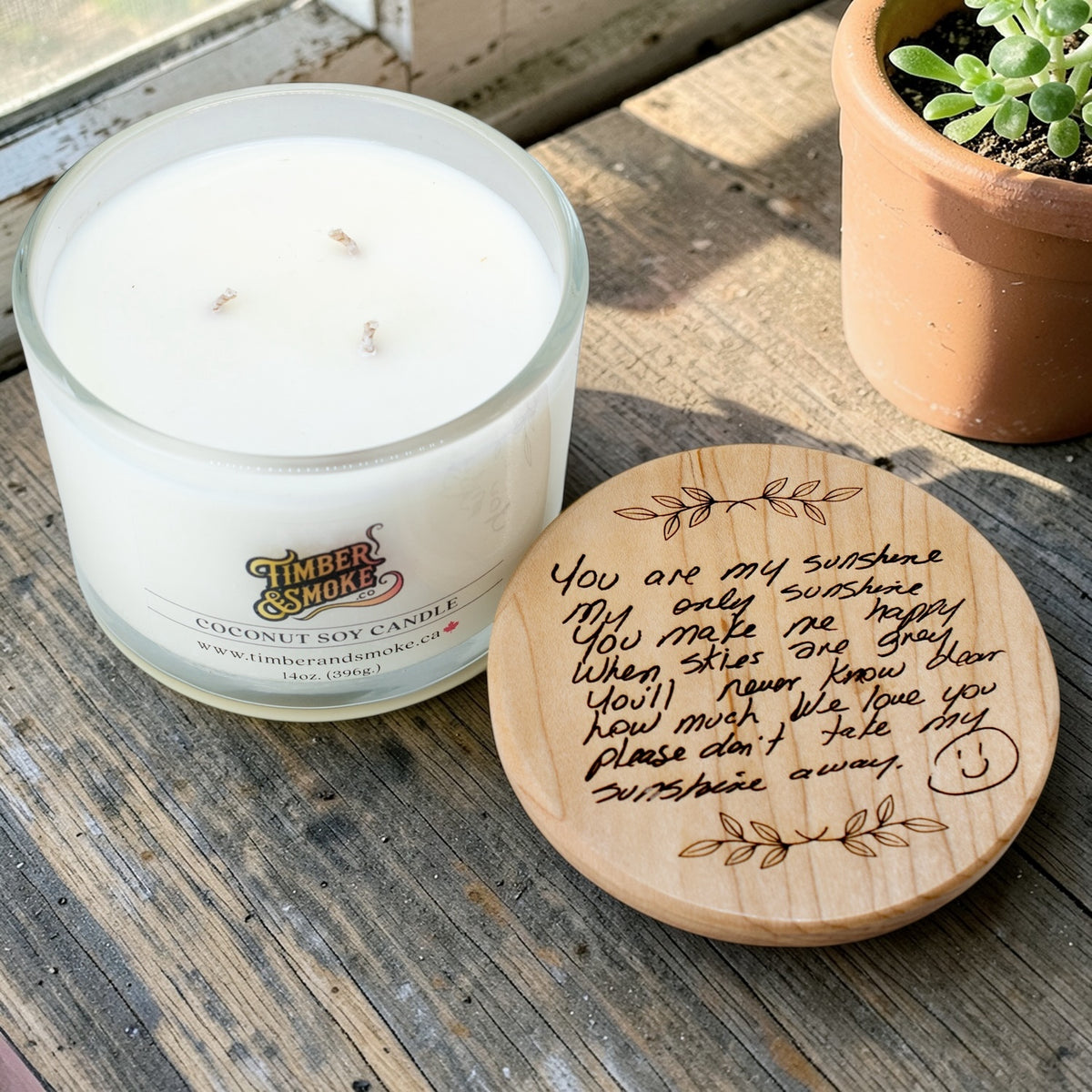Memorial Candle - Mothers Handwriting