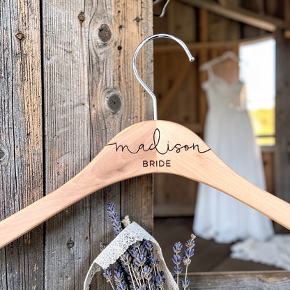 Engraved Wedding Dress Hanger — Personalized Bridal Party Gift