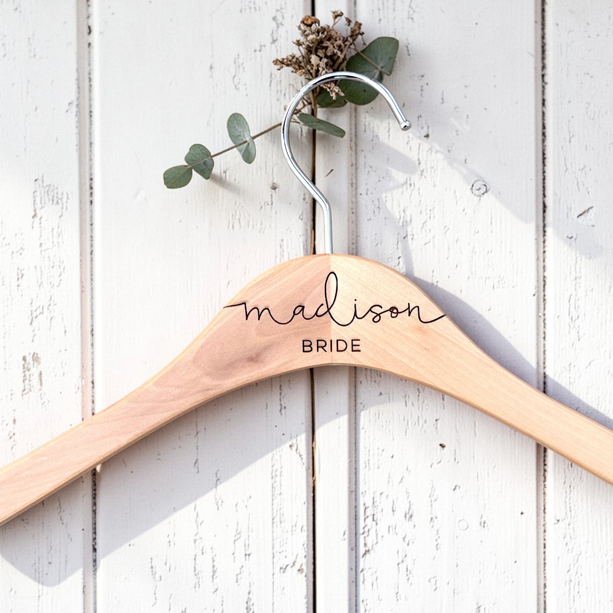 Engraved Wedding Dress Hanger — Personalized Bridal Party Gift