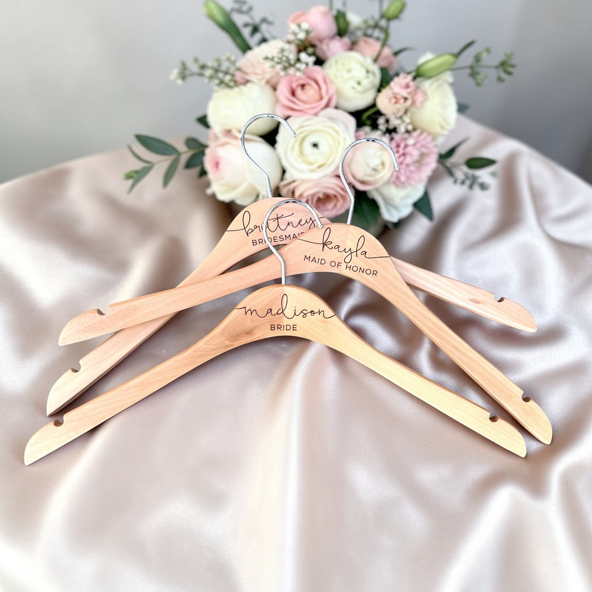 Engraved Wedding Dress Hanger — Personalized Bridal Party Gift