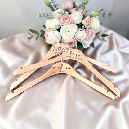 Engraved Wedding Dress Hanger — Personalized Bridal Party Gift