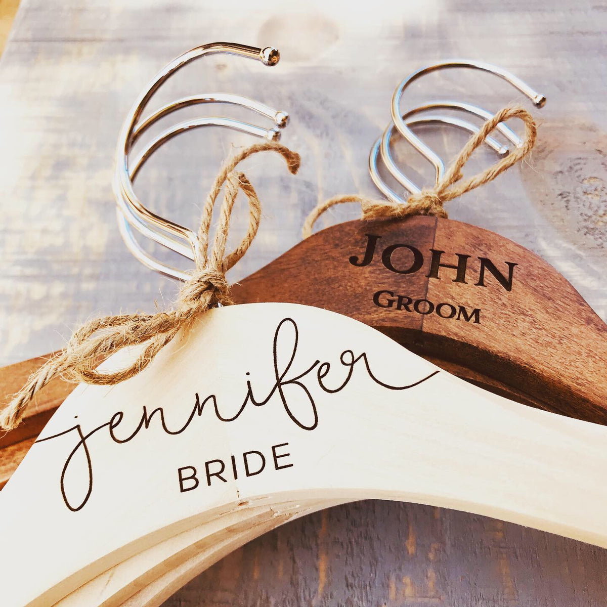 Engraved Wedding Dress Hanger — Personalized Bridal Party Gift