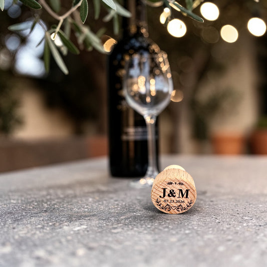Wedding Wine Stopper - Initials